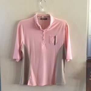💚DKNY Golf L never worn pull over peach/Kacki